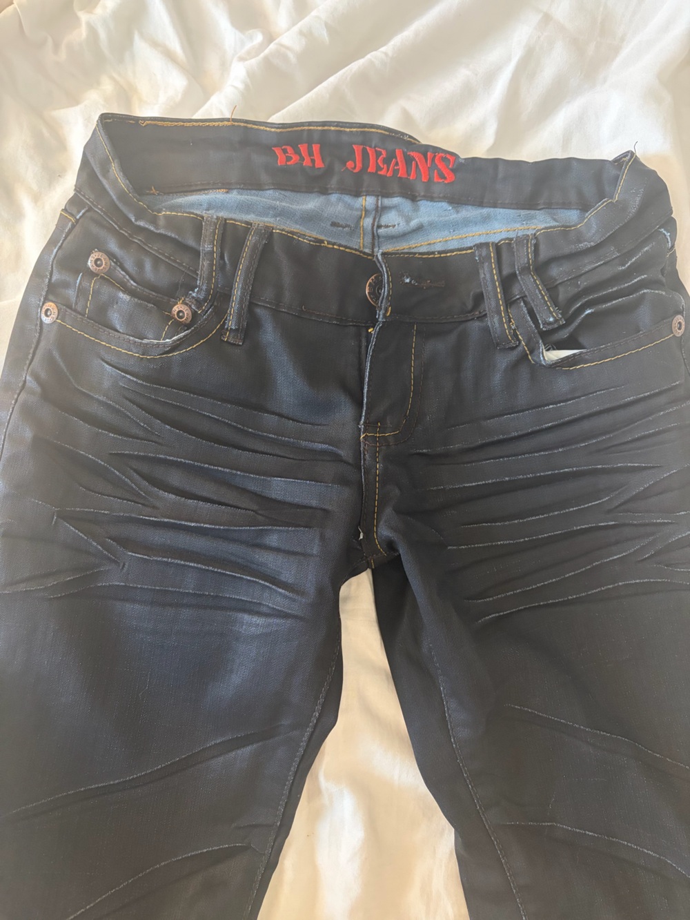 BH Black low rise straight leg jeans
